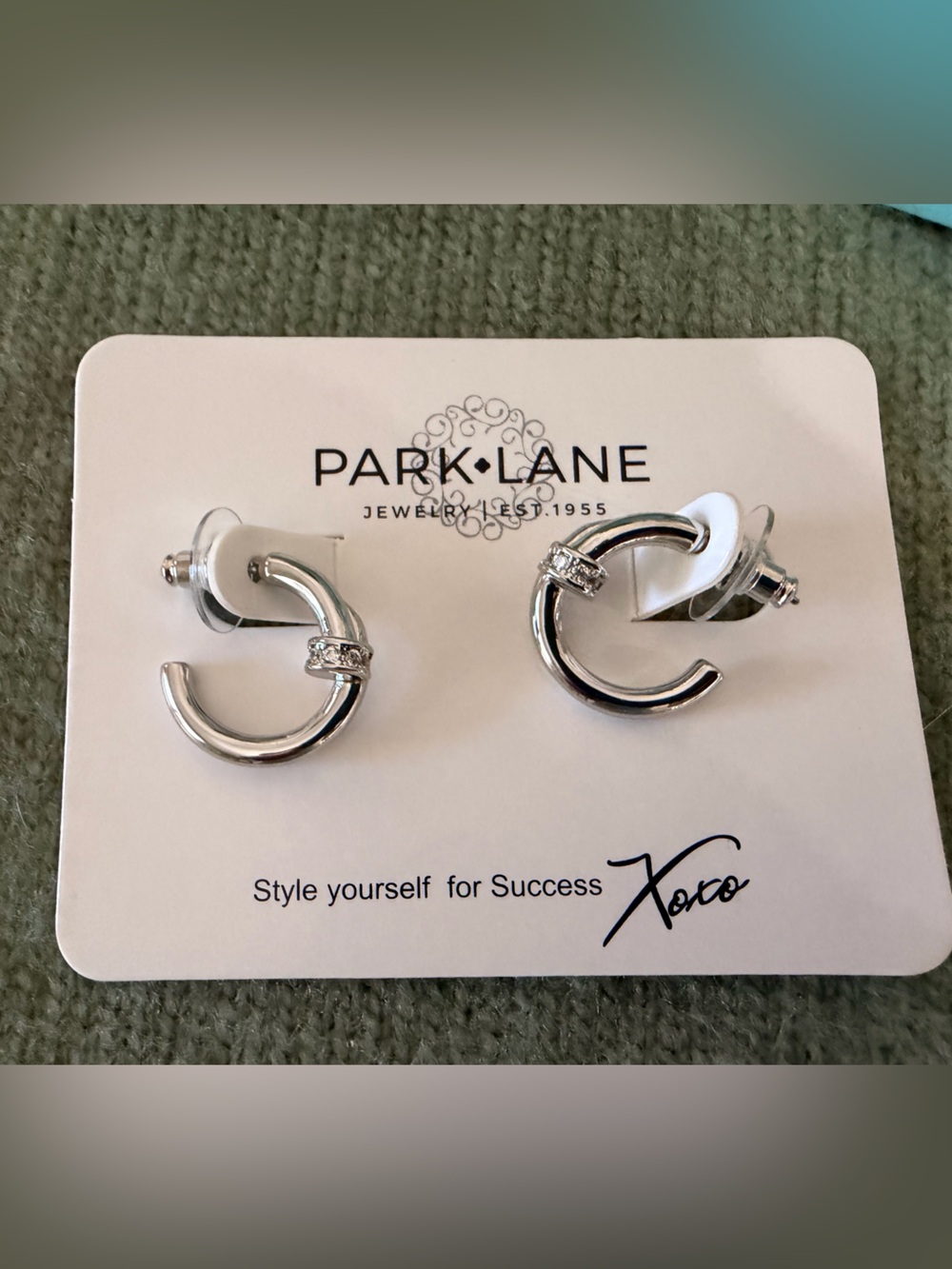 Park Lane Silver Crest Hoop Earrings NWT